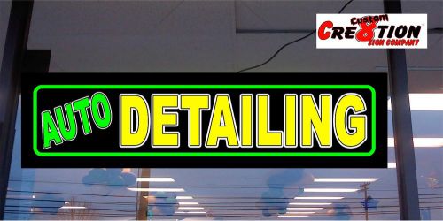 LED Light Box Sign- DETAILING - auto shop - Neon/Banner Altern. 46&#034;x12&#034; Bright!