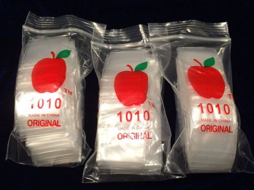 300 x 1010 Apple Tiny Mini Clear Ziplock Bags Baggies Ziplock 1&#034; x 1&#034; Lot of 300