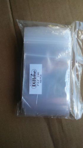 1000 3x4 Zip Lock Reclosable 2mil Clear Plastic Bags