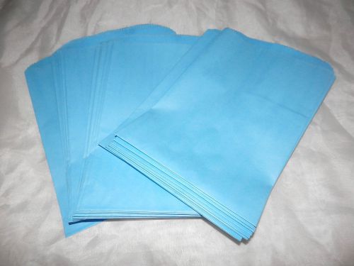 50 6x9 Sky Blue Paper Colored Bags, Merchandise Bags, Party Bags, Wholesale Bags