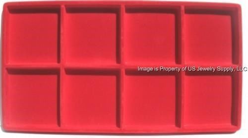 12 Red 8 Space Jewelry Display Liner Inserts, Fit Standard Size Trays &amp; Cases