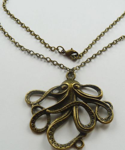 Lots of 10pcs bronze plated octopus Costume Necklaces pendant 649mm