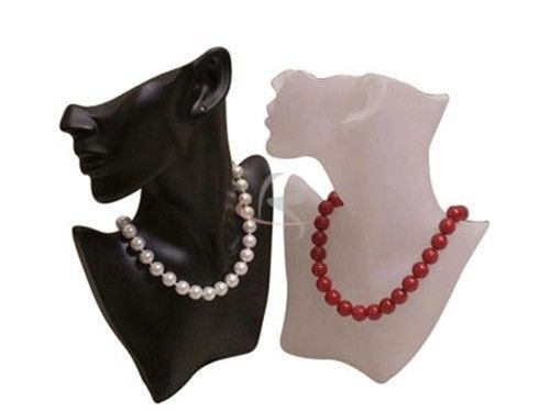 2 fiberglass jewelry display half head 11&#034; tall #jw-b2bk+b2wh for sale