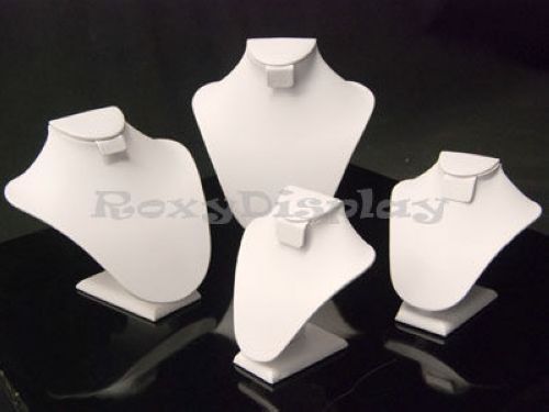 4 white Neck Forms Set Earrings Jewelry Display #JW-WH-N1+N2+N3+N4
