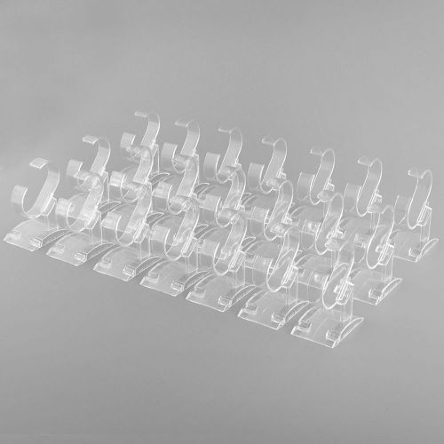 20PCS Shop Retail Clear Plastic Watch Bracelet Display Stand Holder Showcase