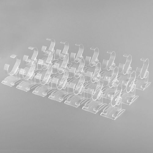 20PCS Shop Retail Clear Plastic Watch Bracelet Display Stand Holder Showcase