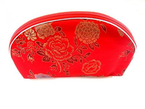 1 Set 5 Pcs Matching  Chinese  Pouch, for Cosmetic, Coin &amp; Jewelry, Red