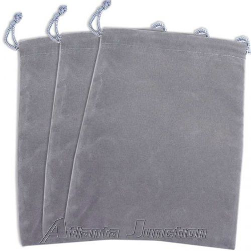3-PAK__GRAY VELOUR JEWELRY GIFT POUCH