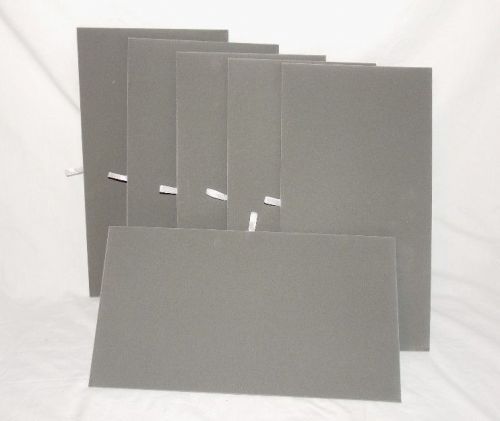 LOT OF 6 GRAY VELVET FLAT PADS FOR TRAYS OR DISPLAY BOARDS 14 1/8&#034; x 7 5/8&#034;.
