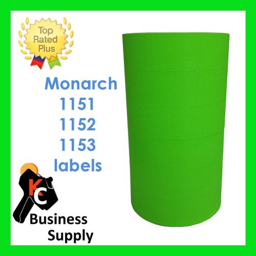 Monarch paxar 1151 1152 1153 green labels - 1 sleeve = 6 rolls 1175 1176 1177 for sale