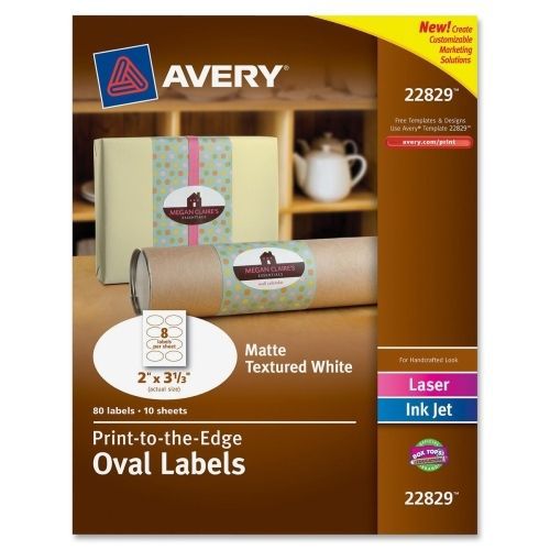 Avery Promotional Label - 2&#034;Wx3.33&#034;L - 80/Pk - Inkjet, Laser - Ivory