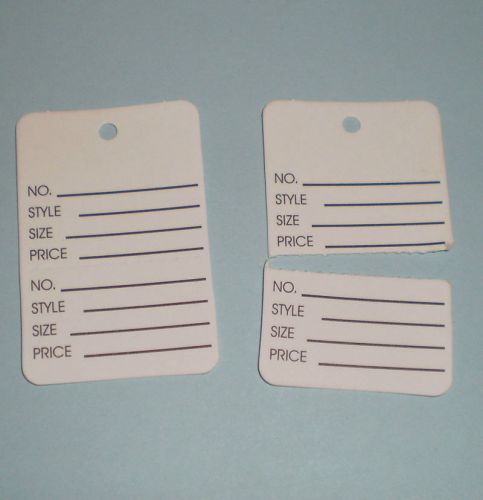 500 WHITE1-1/4&#034;X1-7/8&#034; PERFORATED CLOTHING PRICE HANG TAGGING TAGGER GUN LABELS