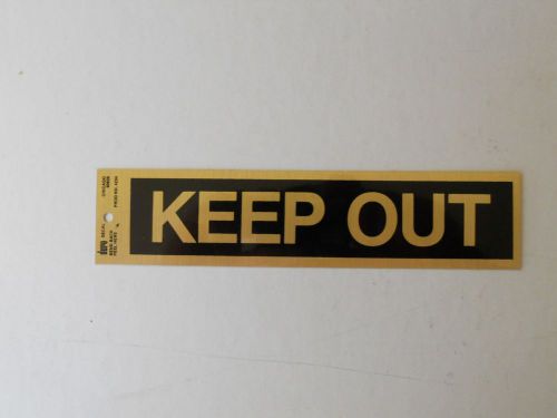 Keep Out Decal  1 7/8&#034; x 7 3/4&#034; Black/Gold by Duro Decal