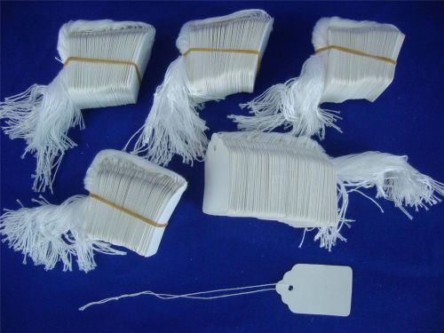 500 blank white strung merchandise price tags #5 for sale