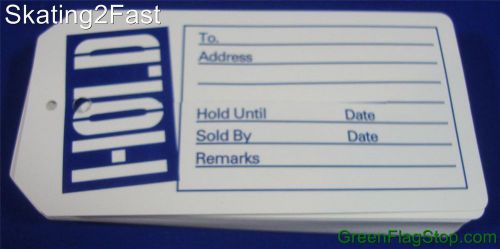 Qty. 50 Blue / White Hold Tags with Slit Merchandise Price Tags