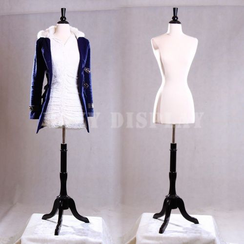 Female Mannequin Manequin Manikin Dress Form  F2/4W+BS-02 Wood Base Tripod