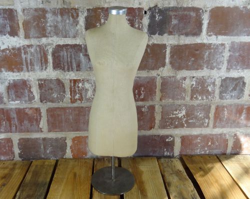 Vintage Half Scale Dress Form Mannequin Salesman Sample Adjustable Base Display