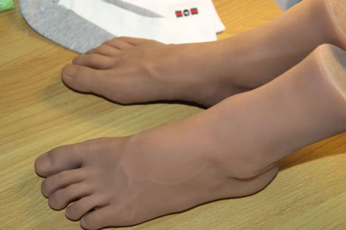 1 pair silicone brown lifesize male mannequin leg foot display shoes and socks for sale