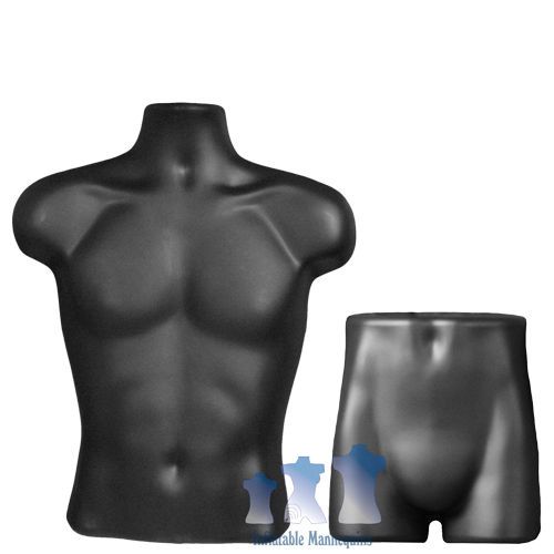 Male torso and brief display forms, black for sale