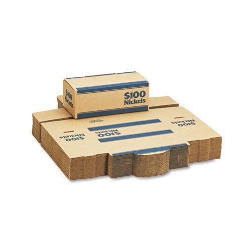 Coin transport boxes, holds 2,000 nickels/box, blue, 50 boxes/carton for sale