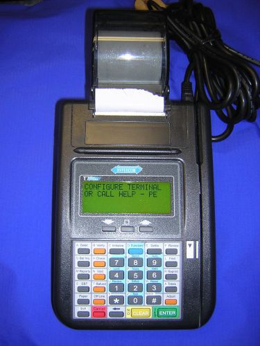 HYPERCOM Model T7PLUS Credit Card Machine + Original Power Supply &amp; Paper Rolls