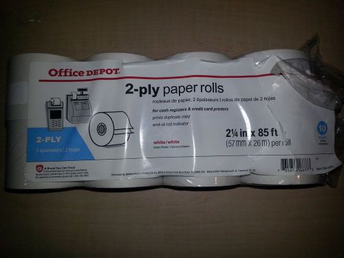 Office Depot® Brand 2-Ply Paper Rolls, 2 3/4&#034; x 85&#039;, Canary/White, Pack Of 8
