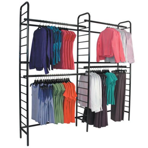 Ladder system double 2-tier clothing rack for sale