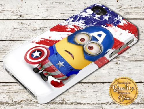 Despicable Me Minion Captain America iPhone 4/5/6 Samsung Galaxy A106 Case