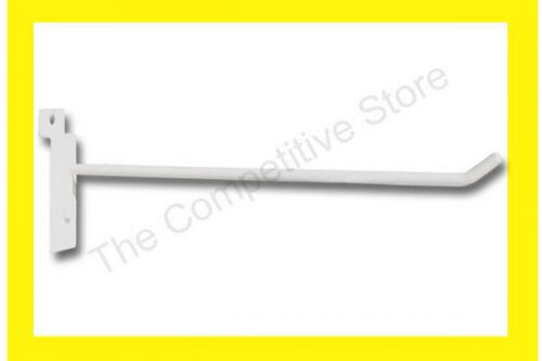 12&#034; Slatwall Hooks  For Slat Panel Display - 100 Pcs White Color