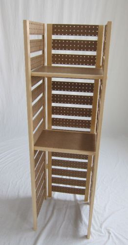 Pegboard display shelf - 3 panels - 2 shelves folds up! for sale