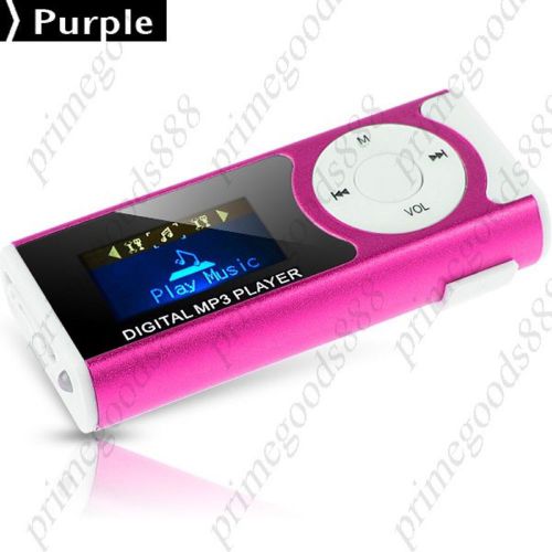 Mini Clip Design Digital MP3 Music Player TF Card Deal Free Shipping in Purple