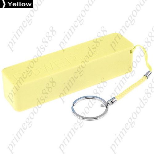 2600 Plastic Mobile Power Bank External Power Charger USB Free Shipping Yellow