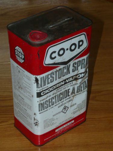 Vintage Empty Tin One Gallon CO-OP Livestock Spray Agricultural CIODRIN-VAPONA