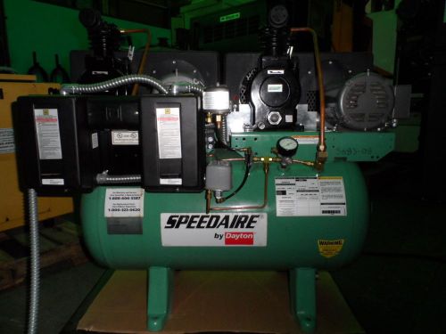 Speedaire 3jr81a electric air compressor w/ dual 1hp motors &amp; 3.7cfm output for sale