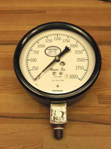 Vintage Marsh 3000 psi gauge 5&#034; total face Master Test