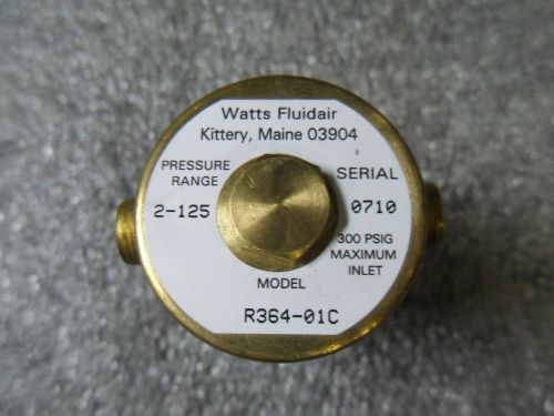 (V52-4) 1 USED WATTS FLUIDAIR R364-01C BRASS PRESSURE REGULATOR