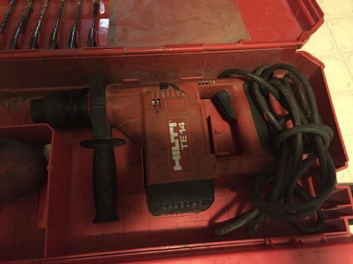 Hilti te 14 corded rotary hammer drill w/ case &amp; bits for sale
