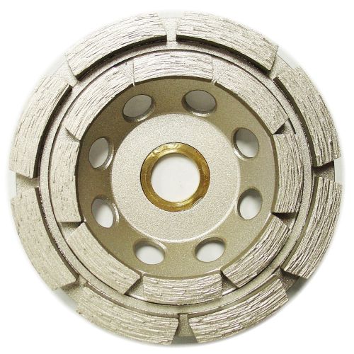 4” Standard Double Row Concrete Diamond Grinding Cup Wheel for Angle Grinder