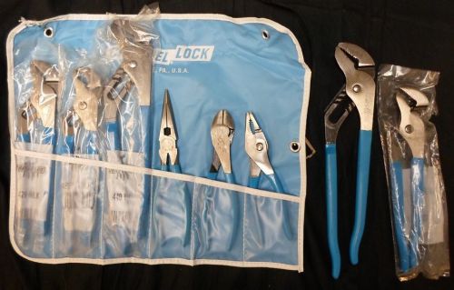 Lot of 8 channellock pliers in tool roll: 546, 440 (2), 422, 420 (2), 337, 317 for sale