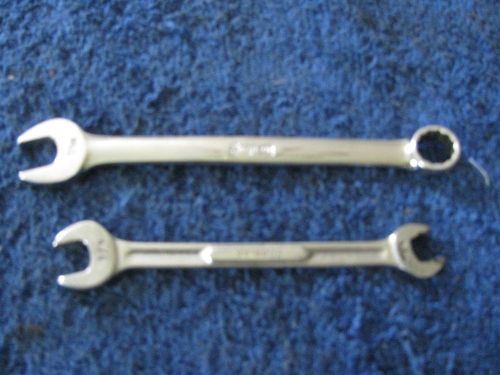 SNAP ON 5/16-3/8-OPEN END - 7/16 COMBO WRENCH LOT OF 2