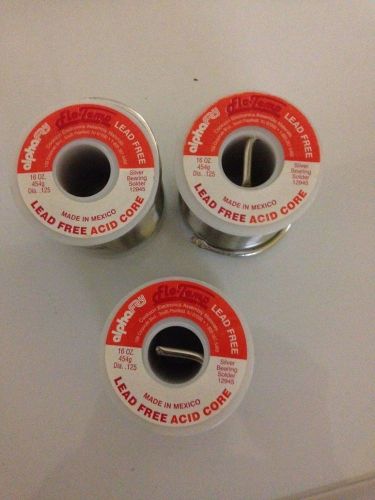 Alpha Fry Flo-Temp Lead Free Solder (12945)  (3) New Rolls