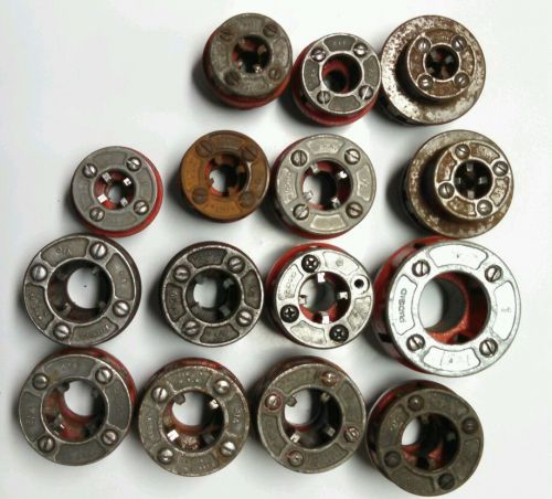 Mixed lot of ridgid 00-r and 111-r pipe threader die heads for sale