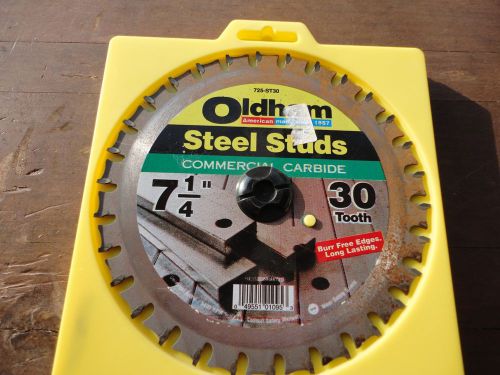Two (2) Oldham Steel Studs 7 1/4&#034; 30T Carbide Saw Blades 725ST30