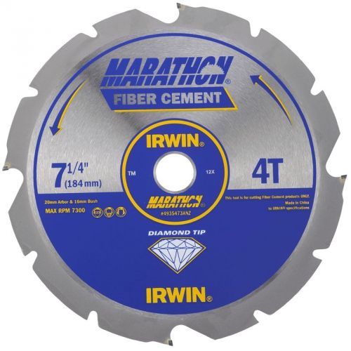 Irwin 184mm 4T 20/16 PCD Fiber Circular Saw Blade #4935473ANZ  RRP: $93.00