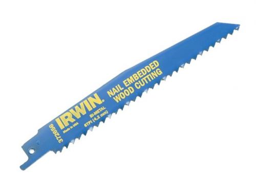 IRWIN Sabre Saw Blade 956R Nail Embeded Wood Pack of 5