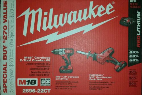 Milwaukee M18 cordless 2-tool Combo Kit 2696-22ct