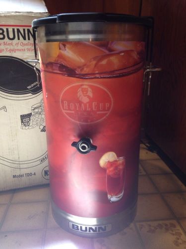 Bunn commercial iced tea dispenser tdo-4 spout lid &amp; handles 4 gallon excellent for sale