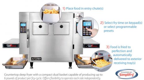AUTOFRY MTI-40C COMMERCIAL SELF CONTAINED VENTLESS FRYER SINGLE PHASE MFG 2008