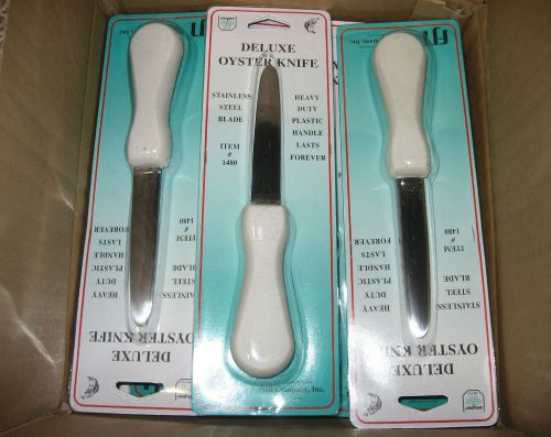 (12) Oyster Knife Deluxe Plastic Handle 4&#034; Stainless Steel Blade KNIVES #1480