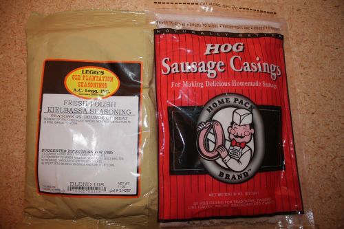 25# Combo AC Legg Polish Kielbasa Sausage Seasoning &amp; Natural Hog Casings